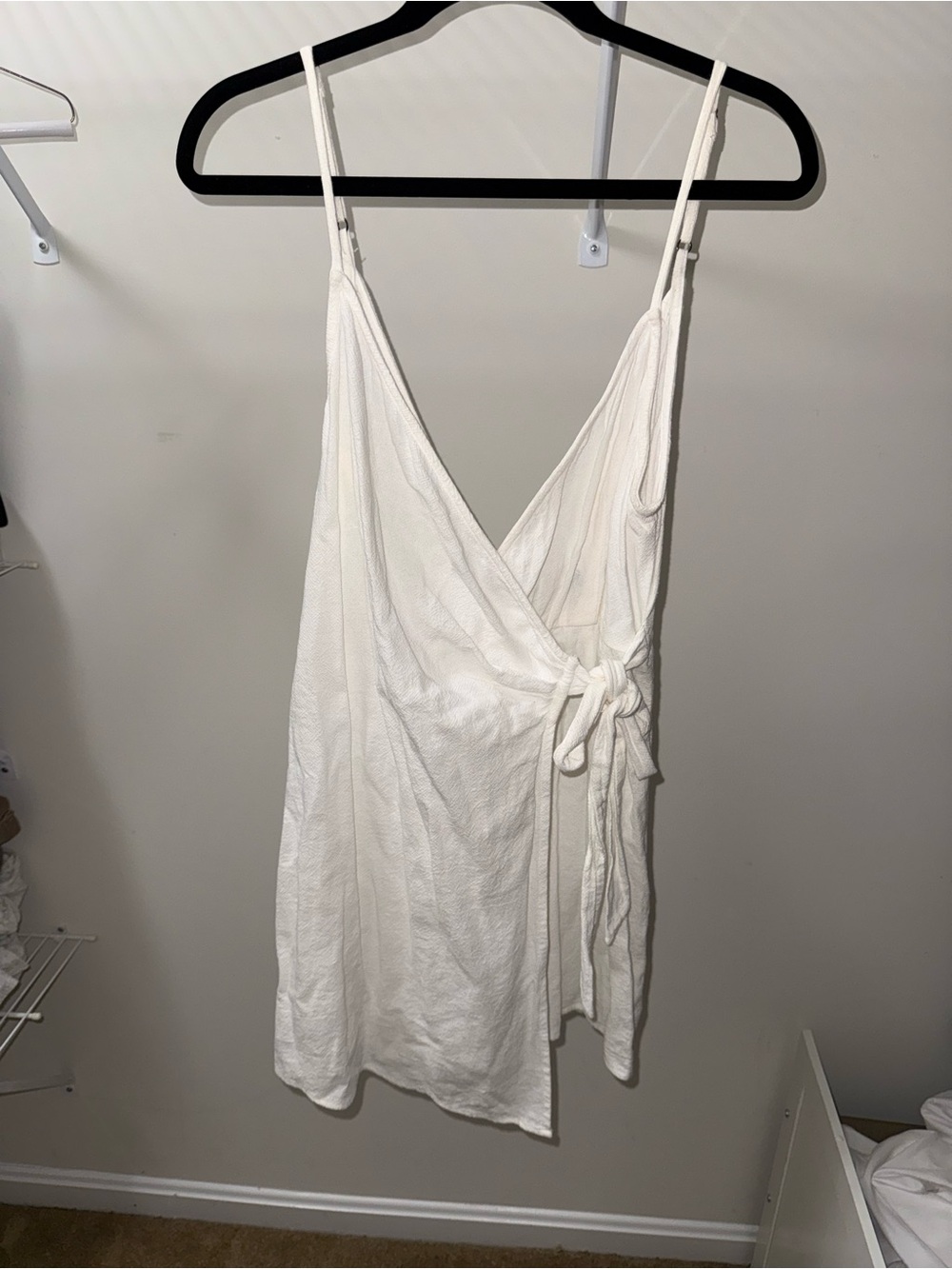 Show Me Your MuMu White Mini Wrap Dress
